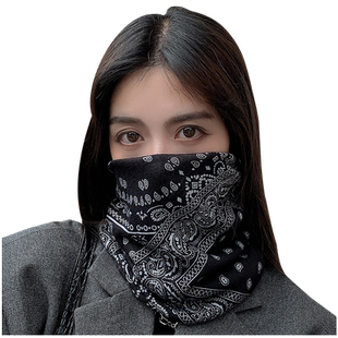 围脖女冬季保暖脖套护颈椎脖子运动骑行头巾加厚防风防寒帽子两用