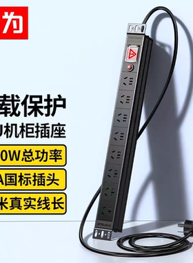 胜为机柜插座8位10A16a总控防雷保护国标工程机房机柜专用PDU包邮