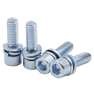 8.8级镀锌杯头内六角三组合螺钉圆柱头带平弹垫螺丝M3M4M5M6M8M10