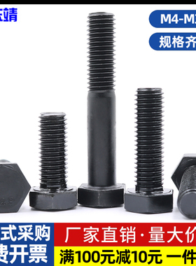 12.9级外六角螺丝高强度螺栓螺钉螺柱合金钢M5M6M8M10M12M1620M30