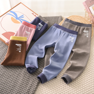 儿童德绒保暖裤男童秋裤中大童打底裤加绒无骨秋冬自发热加厚衬裤