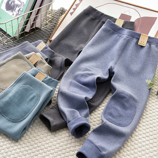 男童德绒保暖裤冬季儿童秋裤2025新款条纹自发热中大童加厚打底裤