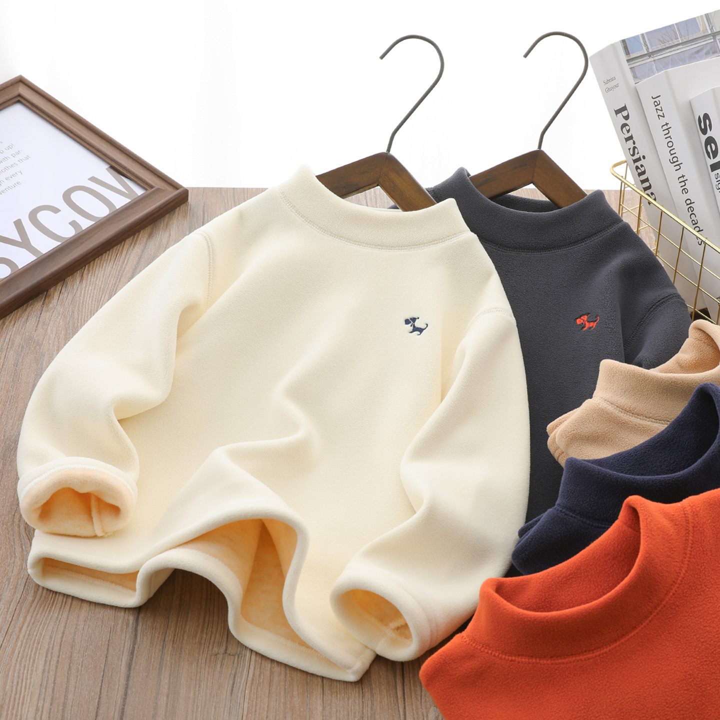 男童绵羊毛桑蚕丝加厚绒打底秋冬