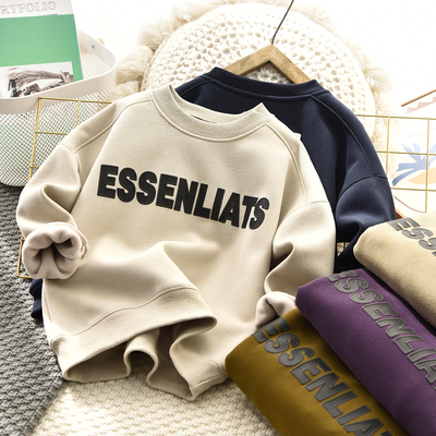 加绒加厚棉卫衣韩版男童冬季新款