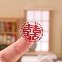 Lizola China Miniature Food Play Double Happiness Sticker Wedding Supplies Festive 1:12 Minute Dollhouse Mini Model diy thumbnail 3