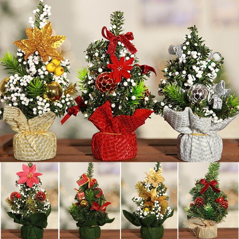 灵寒圣诞装饰迷你圣诞树桌面摆件