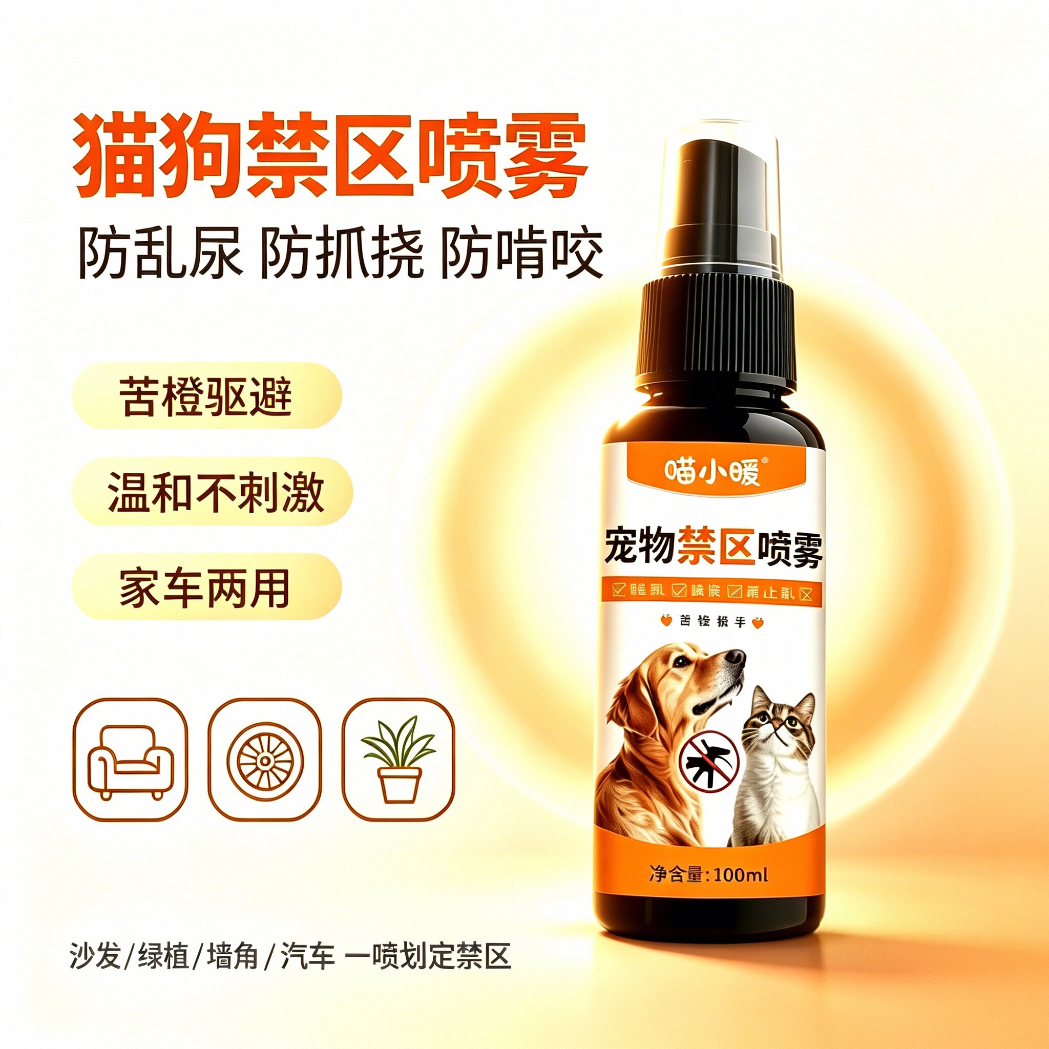 驱猫神器驱猫喷雾猫讨厌的喷雾车防猫猫狗乱尿喷雾防止猫咪上床