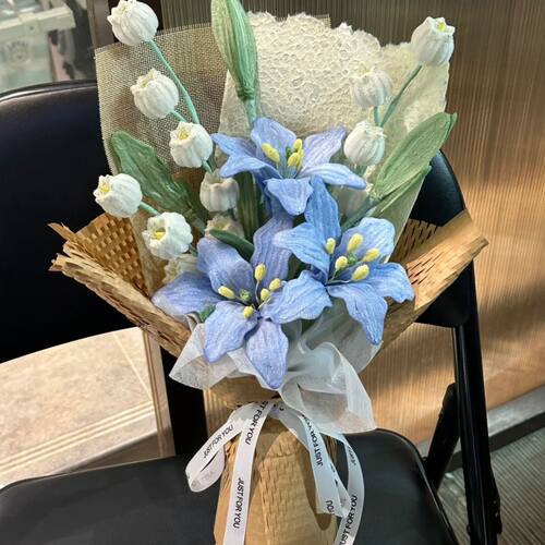 铃兰百合花束DIY材料包扭扭棒