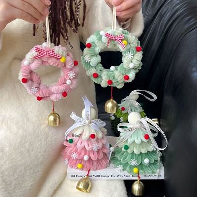 手工DIY扭扭棒圣诞树挂件成品