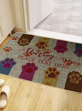 k115-147亚麻地垫厨房玄关进门防滑橡胶垫浴室门口吸水垫卧室脚垫