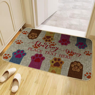 k115 147亚麻地垫厨房玄关进门防滑橡胶垫浴室门口吸水垫卧室脚垫