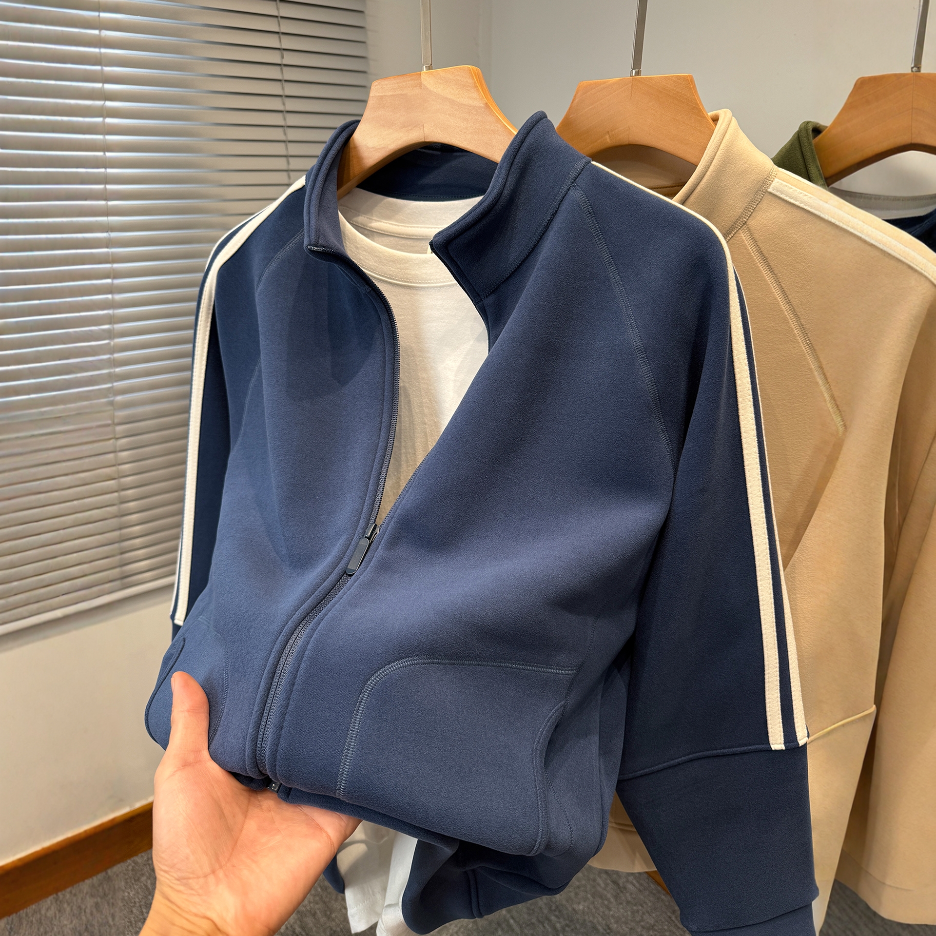 高端立领运动开衫卫衣男秋冬2025