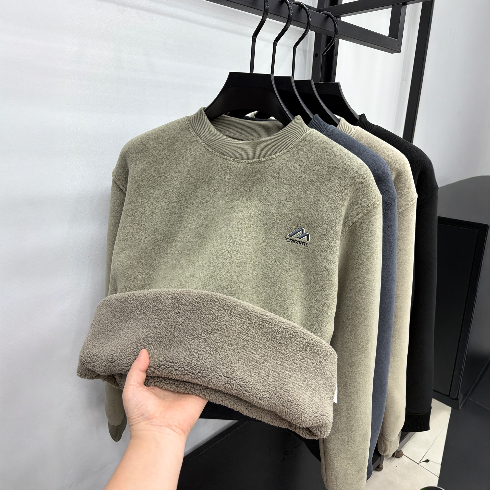 高端圆领卫衣男士秋冬季2025新款