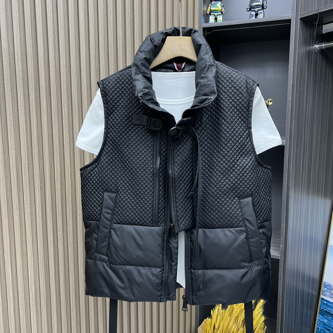高端黑色羽绒马甲男士秋冬2025