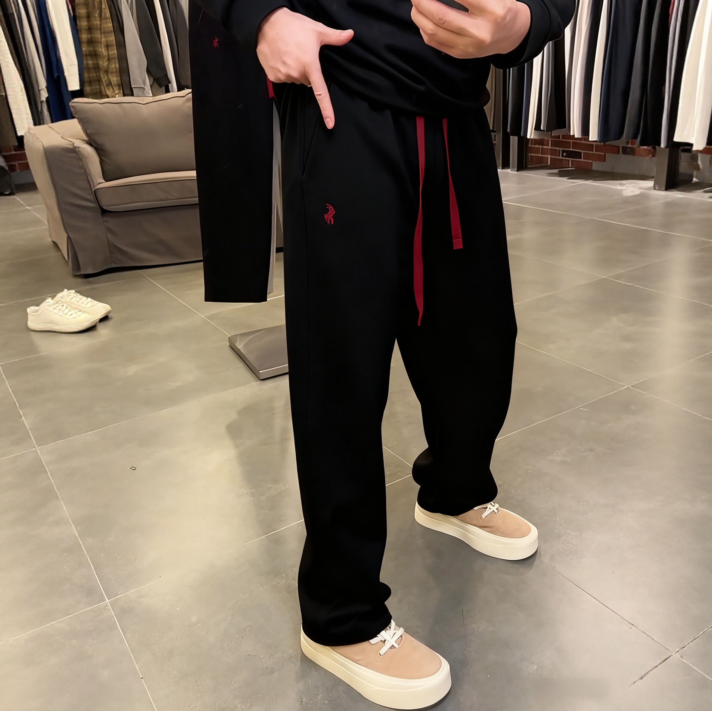 高端直筒运动卫裤男士秋冬季2025