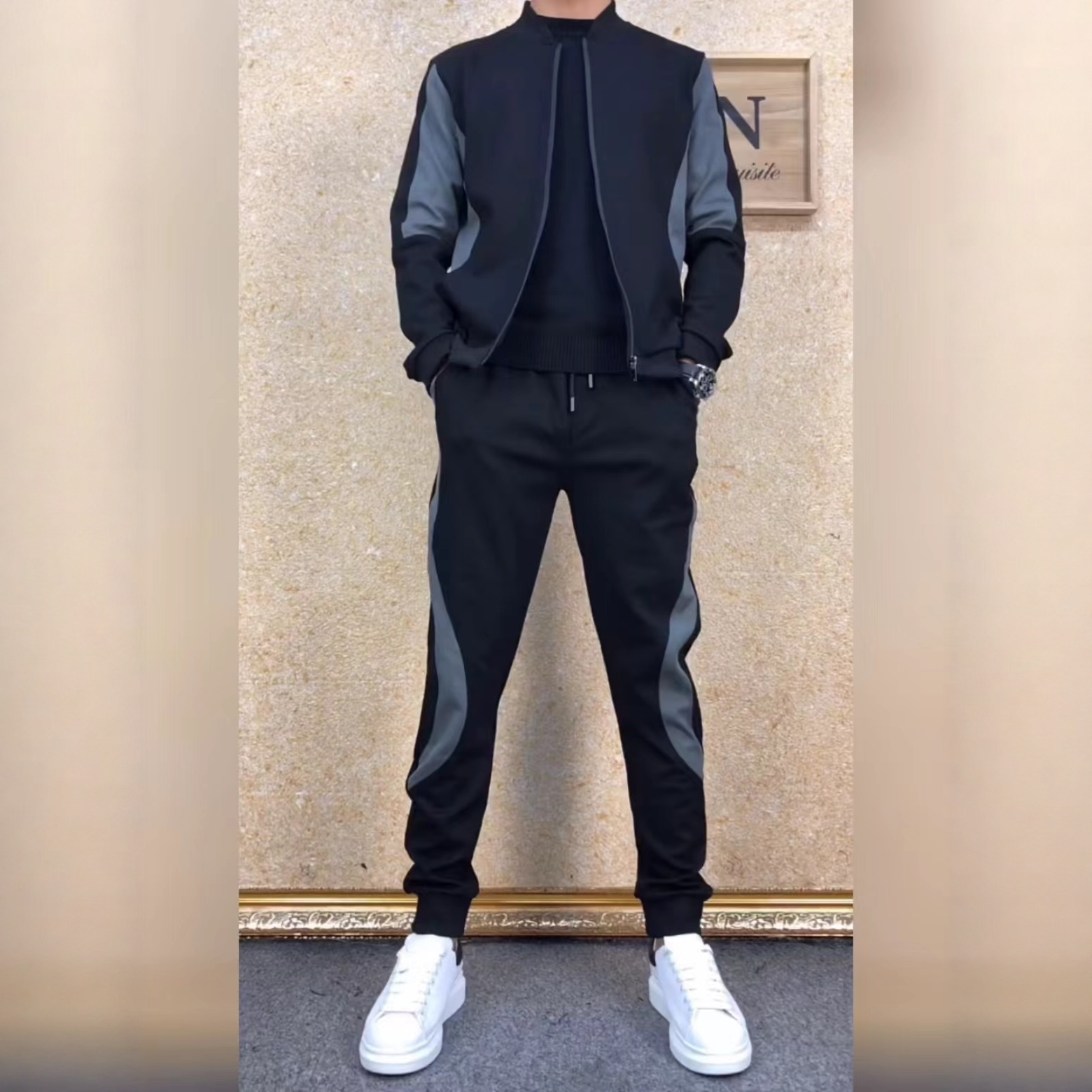 高端运动服休闲套装男士秋冬季