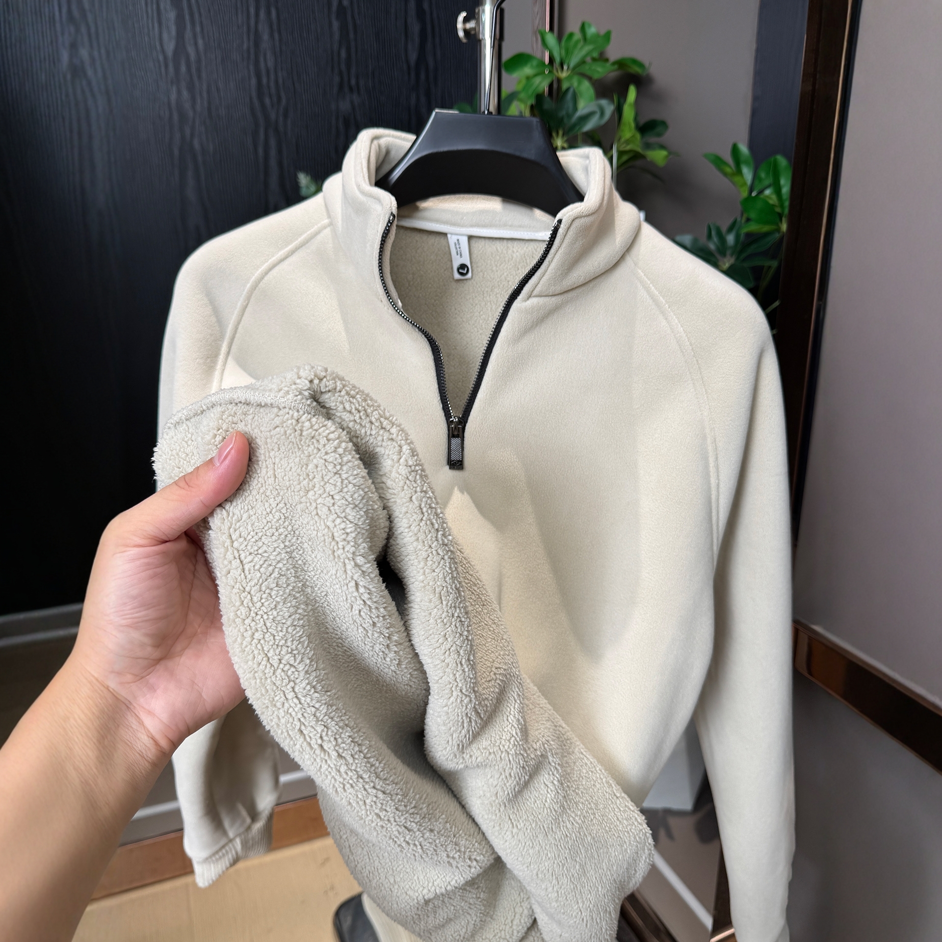 高端立领半拉链卫衣男秋冬2025