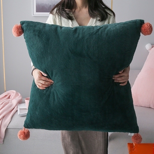 特大号绿色毛绒抱枕大尺寸抱枕套沙发靠背客厅靠垫靠枕巨型不含芯