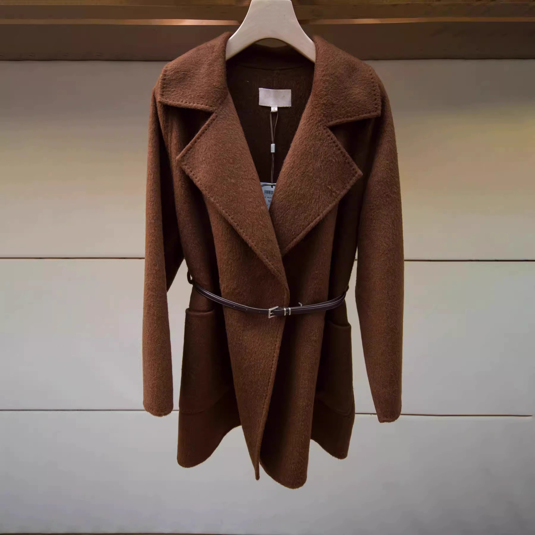 JR 专柜正品2025冬季新款 通勤气质收腰双面呢羊绒大衣女XRJ7D09D