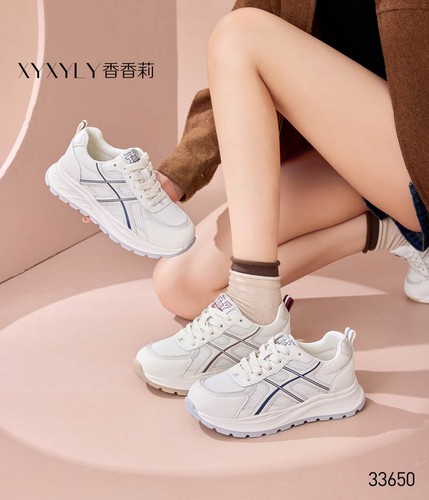 香香莉女鞋2026春季新款33650厚底小白鞋女百搭透气休闲运动板鞋