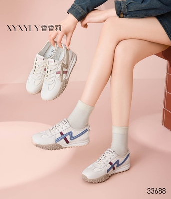 香香莉女鞋2026春季新款33688轻便德训鞋系带休闲运动鞋女单鞋