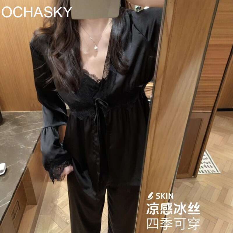 【维多利亚风】真丝吊带睡衣套装