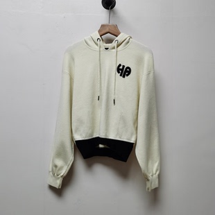 HA去标冬季新款毛衣女短款连帽宽松休闲女装套头针织衫0445瑕疵