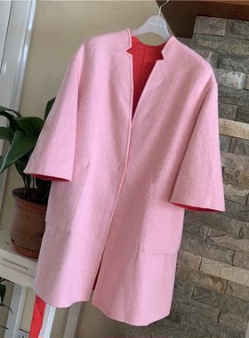 BO去标撤柜全新羊毛两面穿双面呢中长大衣外套秋冬装女BDL1A170