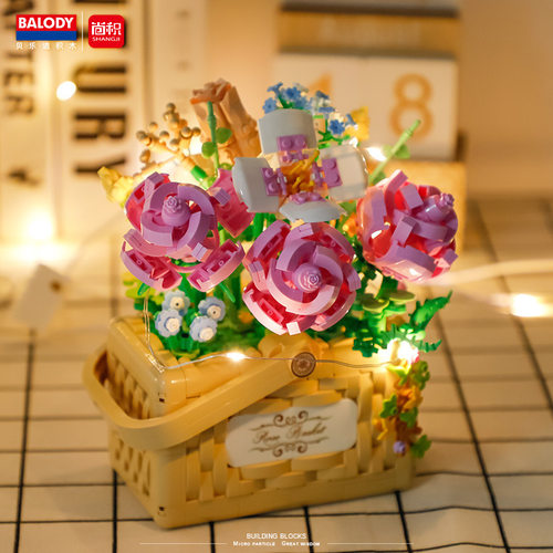 贝乐迪仿真花拼装积木