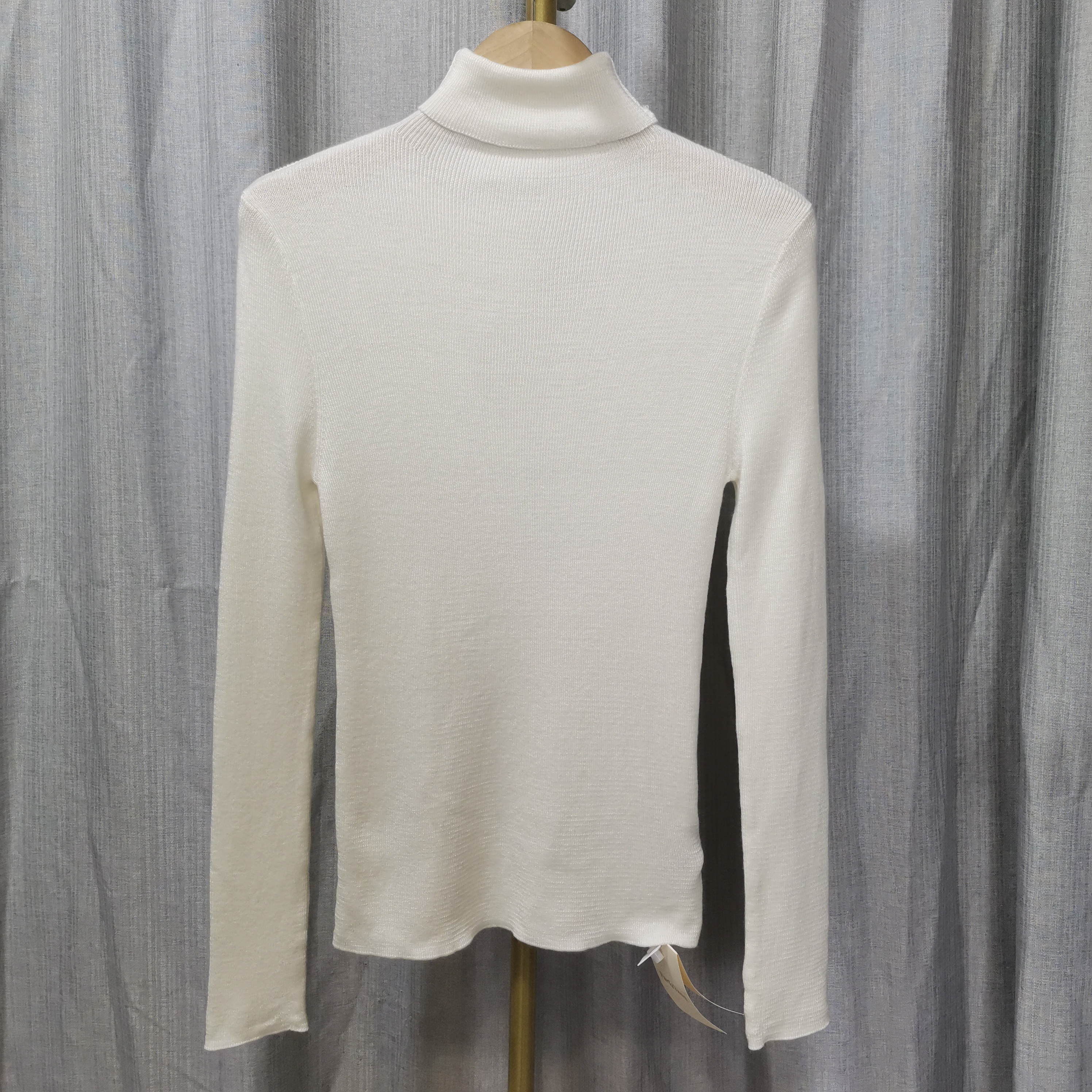 100%极细美丽诺羊毛高领螺纹长袖高弹力纯色修身款打底针织衫