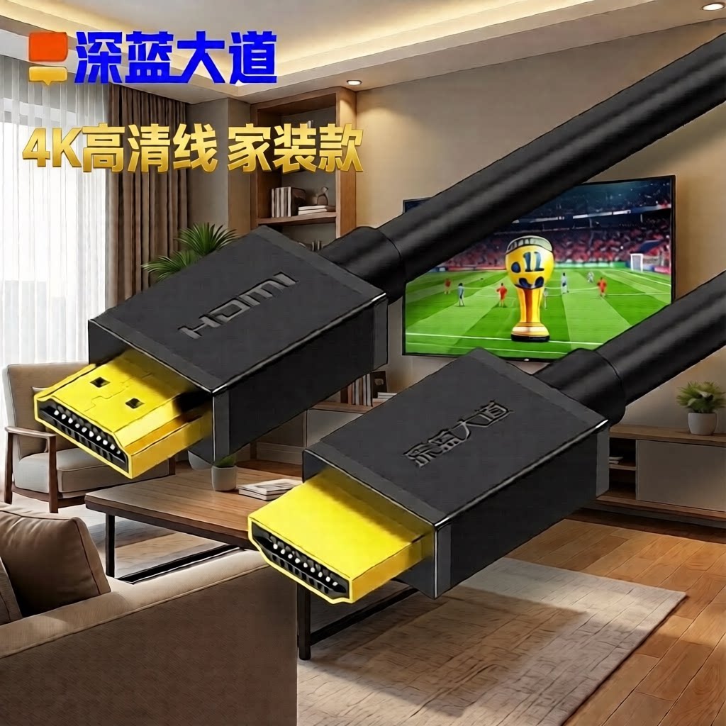 深蓝大道HDMI线4K数字高清线3D视频线数据线投影仪电脑电视机顶盒