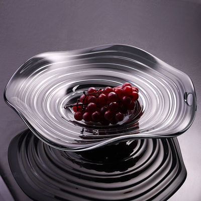 手工玻璃欧式艺术水波纹水果盘