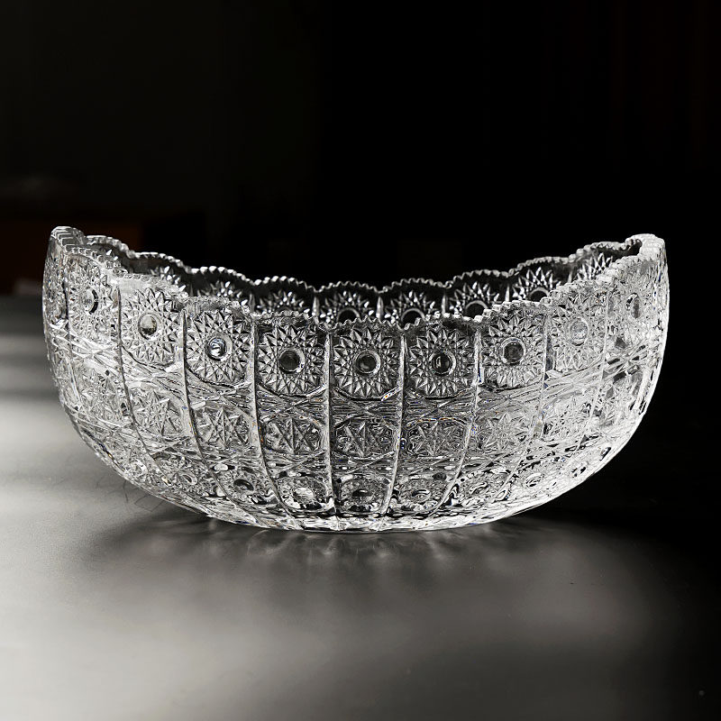 轻奢创意船型水晶玻璃水果盘高颜值家用客厅精致干果零食糖果盘