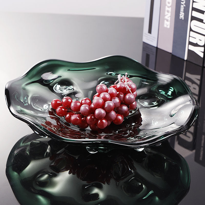 轻奢翠绿渐变水果盘水晶玻璃家用客厅样板间创意大号果盘装饰摆件,餐饮具,果盆/果盘/果篮,淘宝优惠券,粉丝福利购,淘宝优惠卷