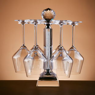 高档水晶玻璃红酒杯葡萄酒旋转醒酒器杯架套装轻奢家用高脚杯酒具