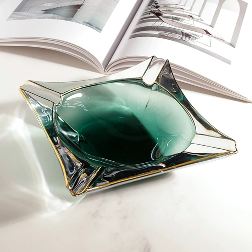 Креативная большая стеклянная пепельница для офиса, легкий роскошный стиль