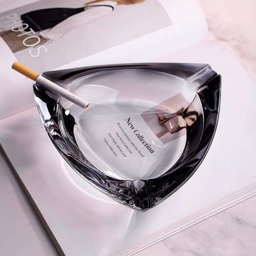 Креативная большая стеклянная пепельница для офиса, легкий роскошный стиль