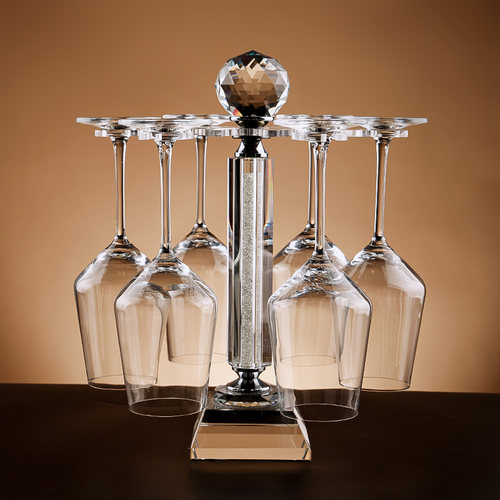 轻奢水晶玻璃红酒杯套装家用大肚葡萄酒杯醒酒器倒挂高脚杯酒具