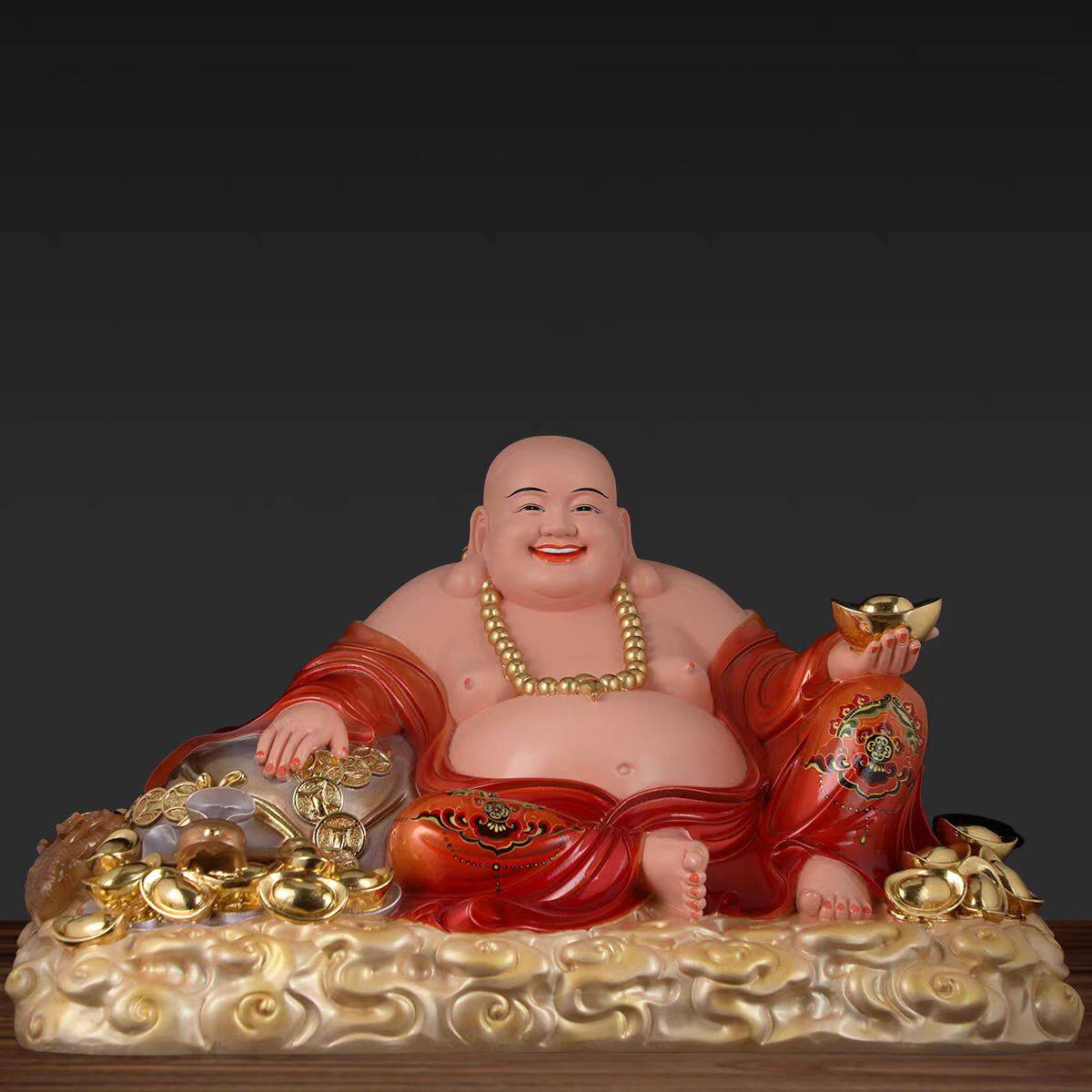 弥勒佛像笑佛摆件招财进宝佛大肚佛家居客厅酒柜乔笑口常开弥勒佛