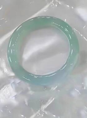 透冰种飘花翡翠儿童手镯女半山水正圈水润气质玉镯子单色拍照手镯