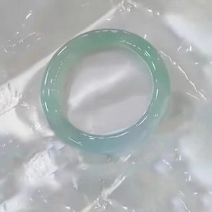 透冰种飘花翡翠儿童手镯女半山水正圈水润气质玉镯子单色拍照手镯