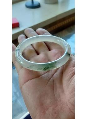 天然翡翠冰种手镯高冰新疆金丝玉昆仑冰翠天山翠手镯冰种飘翠送礼