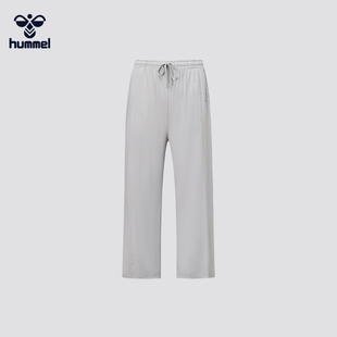 HUMMEL2025夏季裤子男女款直筒裤百搭休闲裤印花宽松运动裤长裤