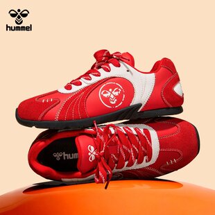 humme红色赛车鞋防滑阿甘鞋德训鞋女复古运动风休闲鞋系带跑步鞋