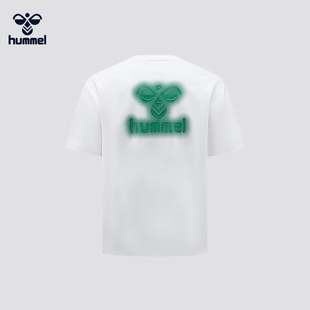 HUMMEL官方2025夏季新款凉感索罗娜肌理拉浆彩喷印花短袖t恤男女