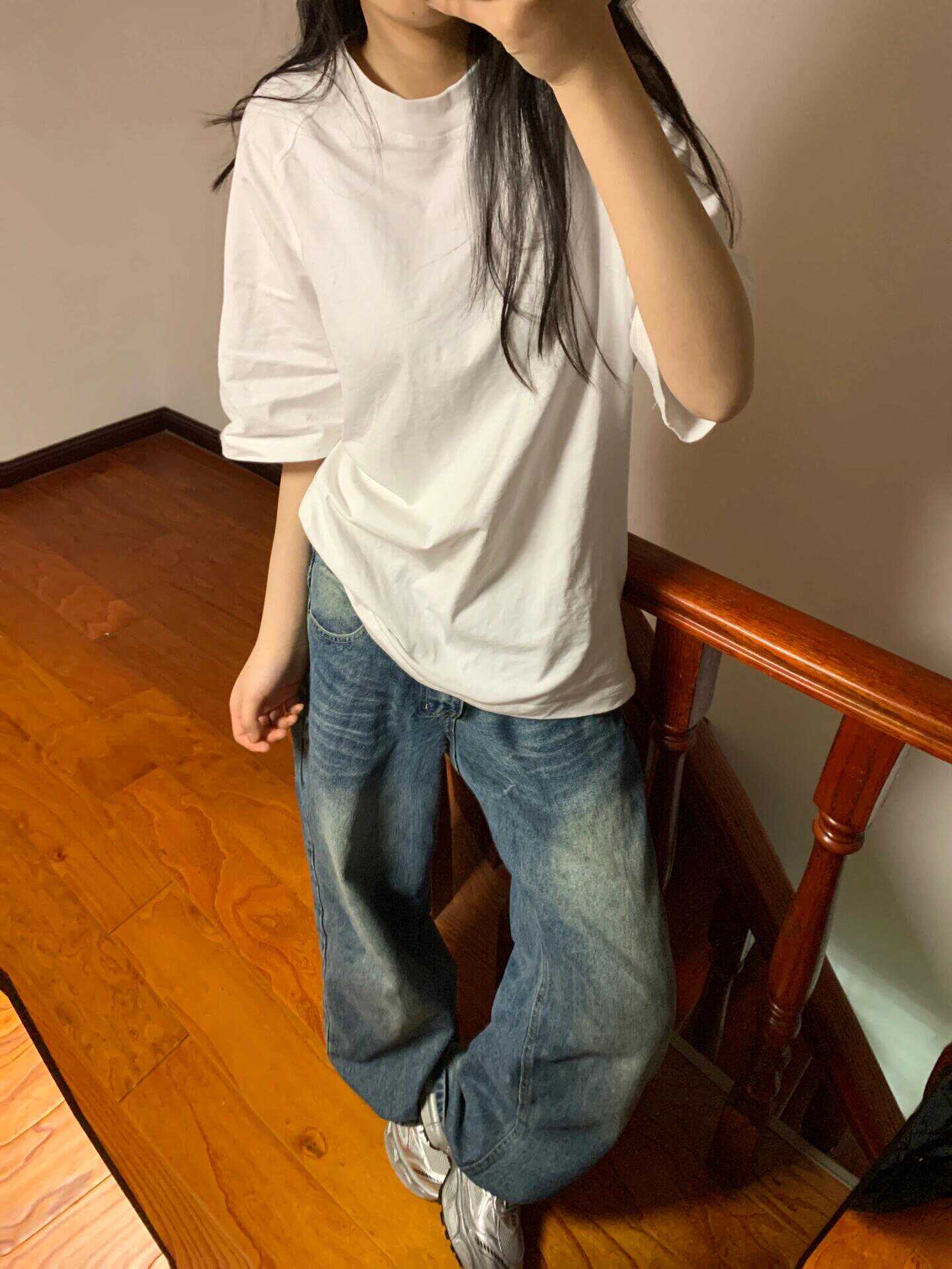 直筒牛仔裤男阔腿美式裤子长裤宽松女2025薄款夏季蓝色显瘦休闲裤
