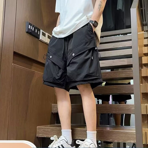 leanfit工装短裤男夏季潮牌高街