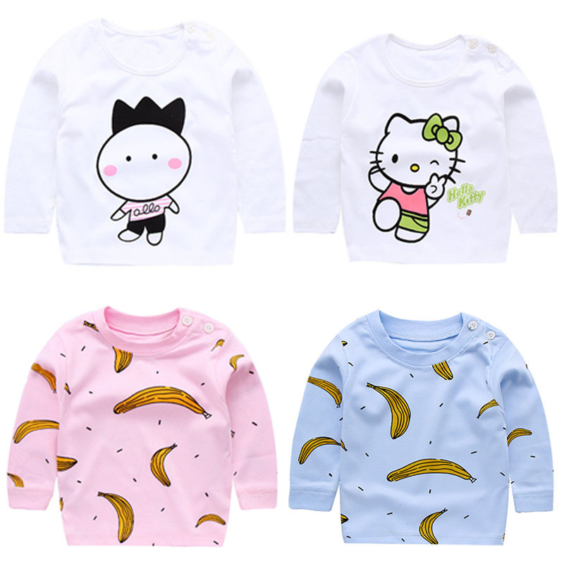 婴儿幼儿童肩扣秋衣单件上衣女宝宝t恤长袖上衣套头纯棉内衣服装|ruв категории Детская одежда, футболка - от Buy2taobao.com для оказания профессиональной услуги покупки агента Taobao