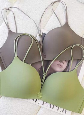 MY新品薄杯光面少女无痕美背前扣内衣女无钢圈小胸聚拢文胸罩