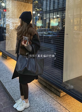 2025早春新品Pinacoteca托特手袋小牛皮编织真皮女包手提单肩购物